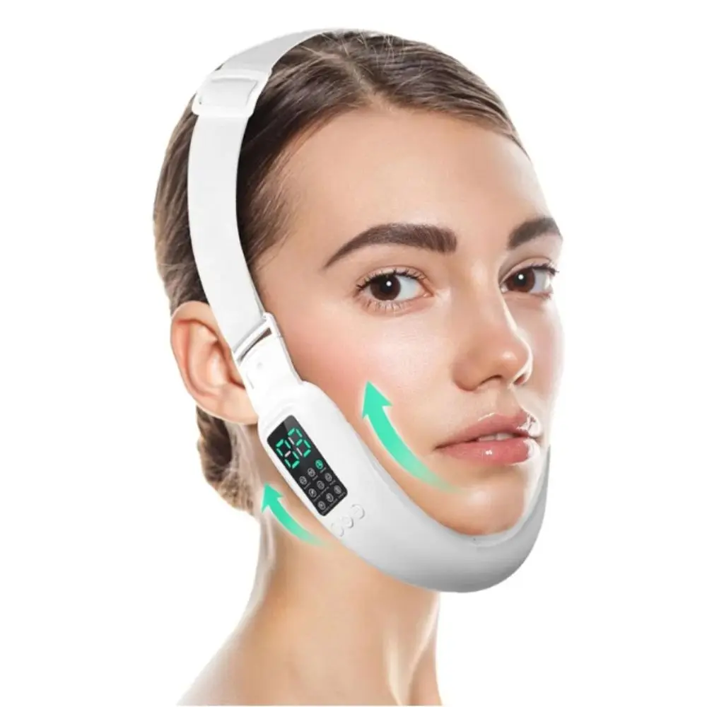 Dispositivo Elettrico per Lifting Facciale a Vibrazione, Massaggiatore EMS, Apparecchio per Sollevamento del Viso e delle Guance