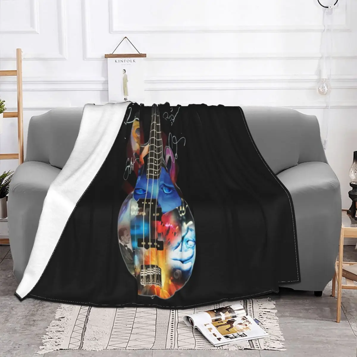 Porcupine Tree Rock Band Guitar Signature Men Women Black T Swea Black Cotton Wome Throw Blanket