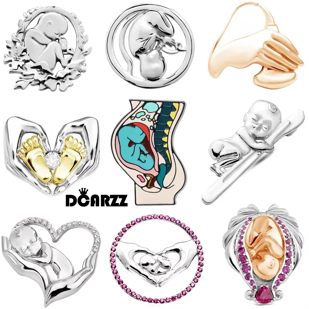 DCARZZ Medical Obstetrics Brooches Pins Set Baby Newborn Image Badge Jewelry for Obstetrician Doctor Nurse Collection Gifts