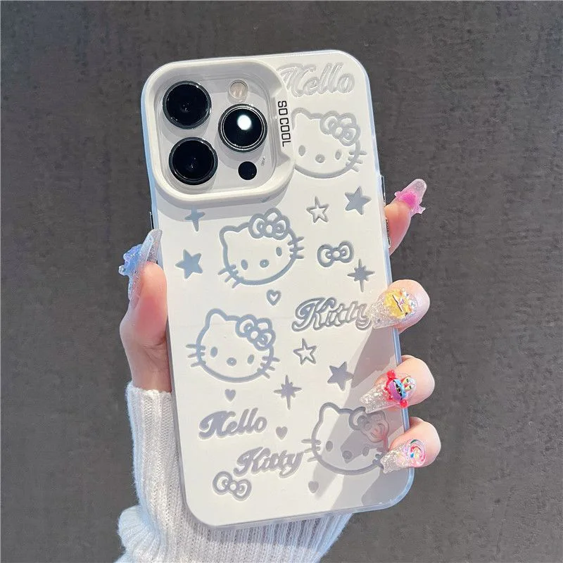 Bow Cat Cartoon Hello Kitty Case For Honor X9A X8 X9B X9 70 90 Lite 50 200 Magic 5 6 4 Lite Colorful Silver PC Phone Case Cover