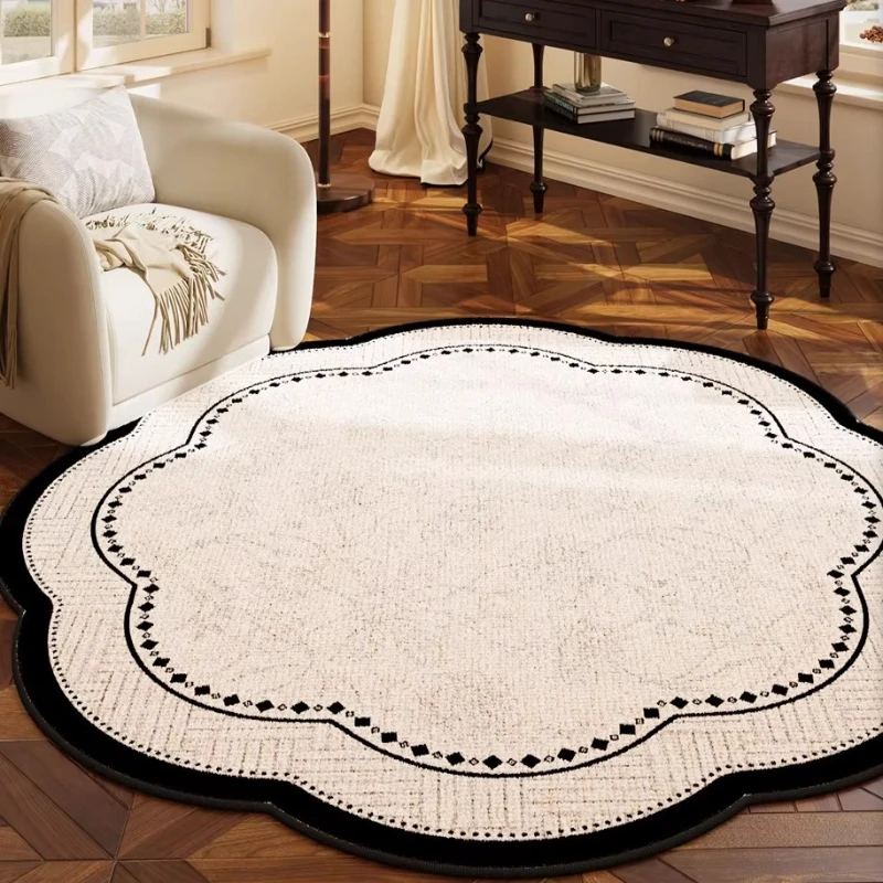 

Ковер в стиле ретро для спальни, роскошный ковер для гостиной, французский коврик неправильной формы для зоны отдыха, утолщенный напольный коврик для дома