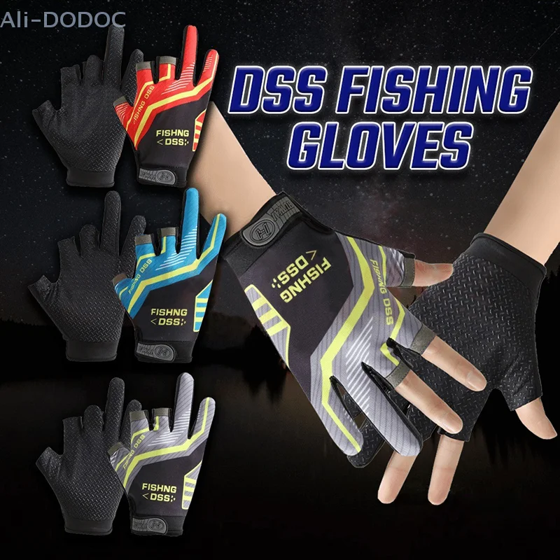 Fishing Gloves, Fishing Routes, Sun Protection, Anti Slip, Ice Silk Breathable Thin Gloves