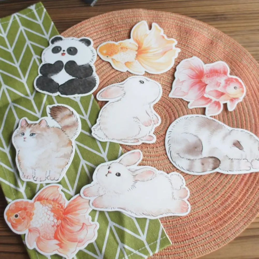 15pcs Rabbit Panda Goldfish Cat Card As Party Invitation DIY Decoration Gift Message Card Postcard Scrapbooking Use