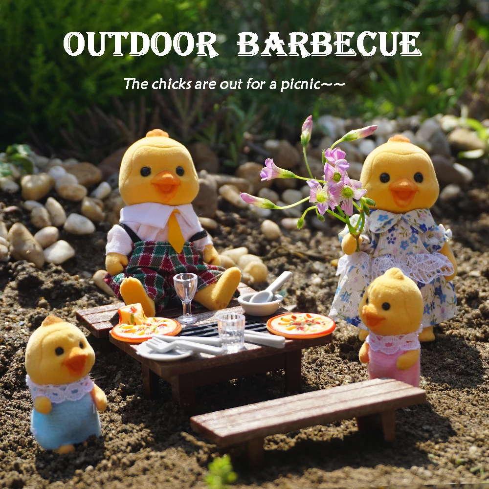 Puppenhaus Grill Miniatur möbel im Maßstab 1: 12 Picknick-Set im Freien so tun, als ob Kaninchen Ente Familie Essen Küche Spielzeug Mädchen Geburtstags geschenk