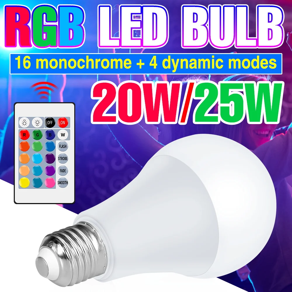 

10PCS LED RGB Light Bulb E27 Lamp Smart IR Remote Control Dimming Colorful RGBWW Bulbs Home Bedroom Party Atmosphere Decorations