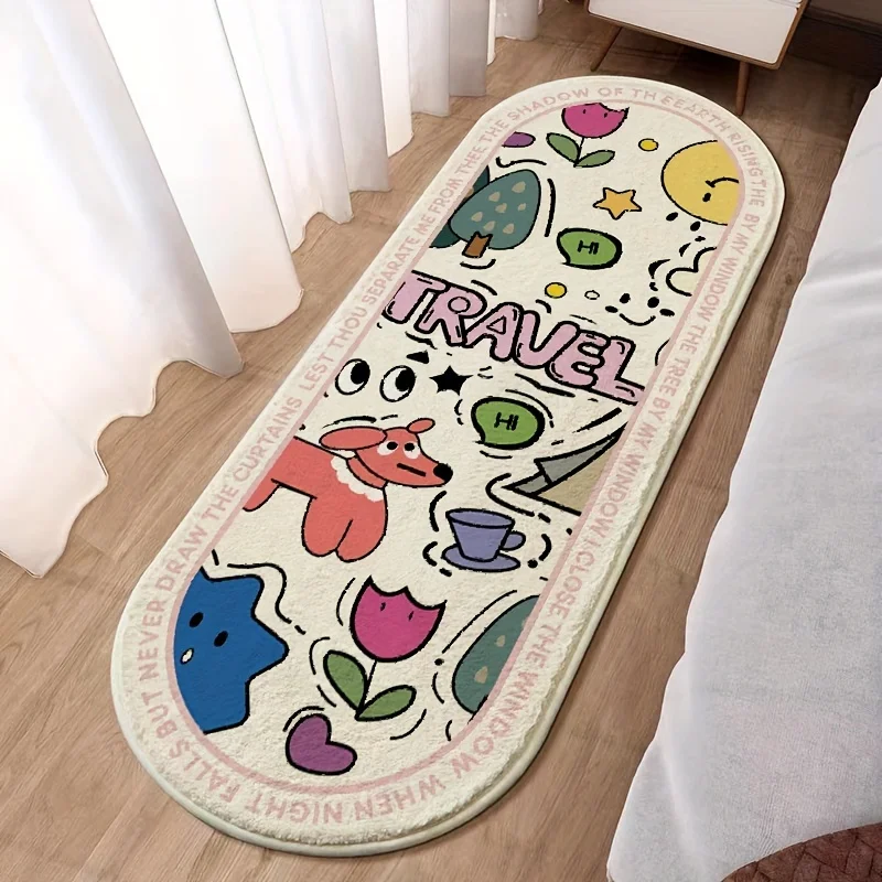 

VIKAMA Cartoon Cute Carpet Soft Warm Bedside Blanket Winter Living Room Carpet Rug For Bedroom Bathroom Mat Doormat Home Decorat