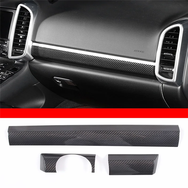 For 2011-2017 Dry Carbon Fiber Car Center Console Dashboard Cover Decorative Trim Sticker Accessories