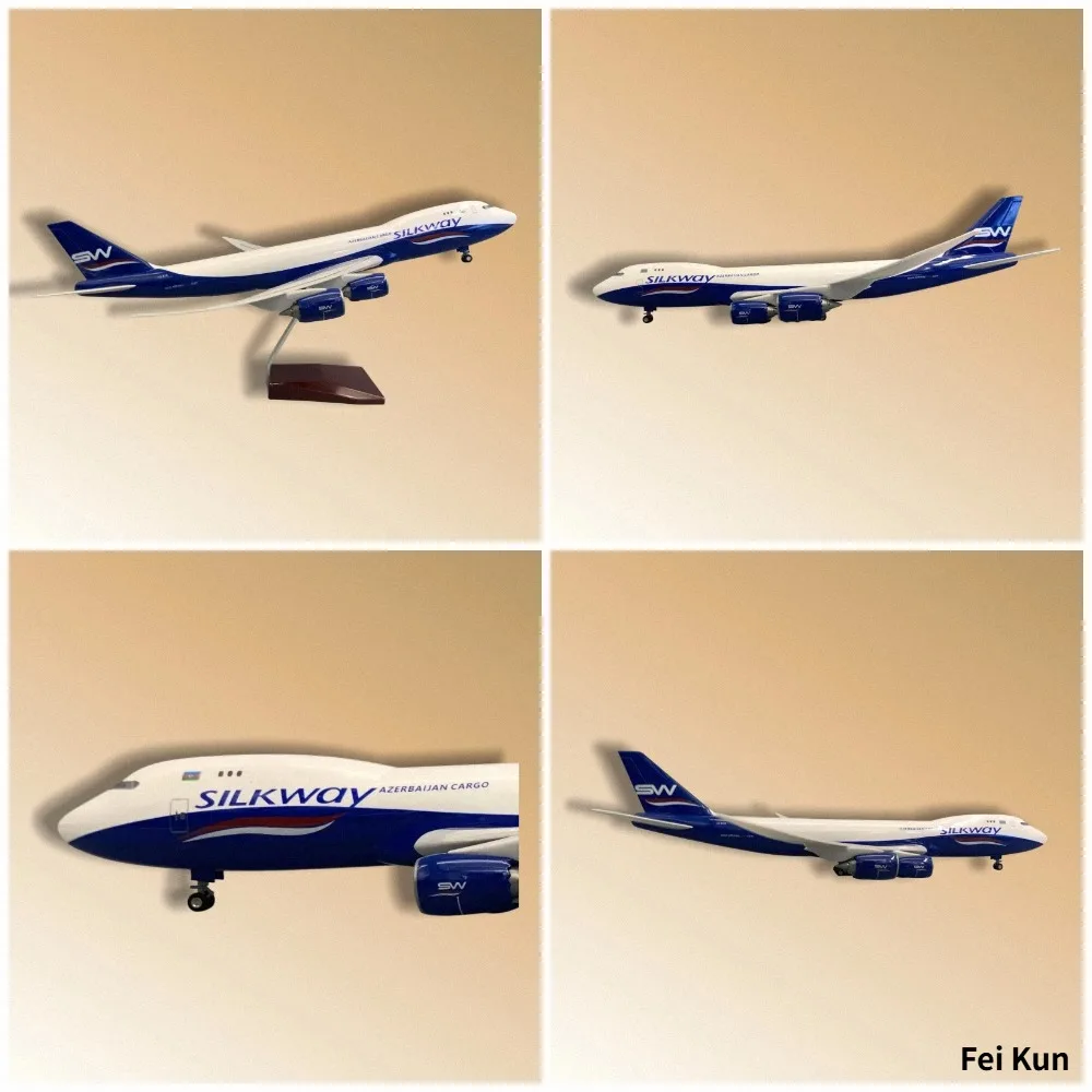 B747 Azerbaijan Airlines 47cm Die-Cast Resin Materials 1/150 Scale Model With Wheels and landing Gear for Display or as a Gift