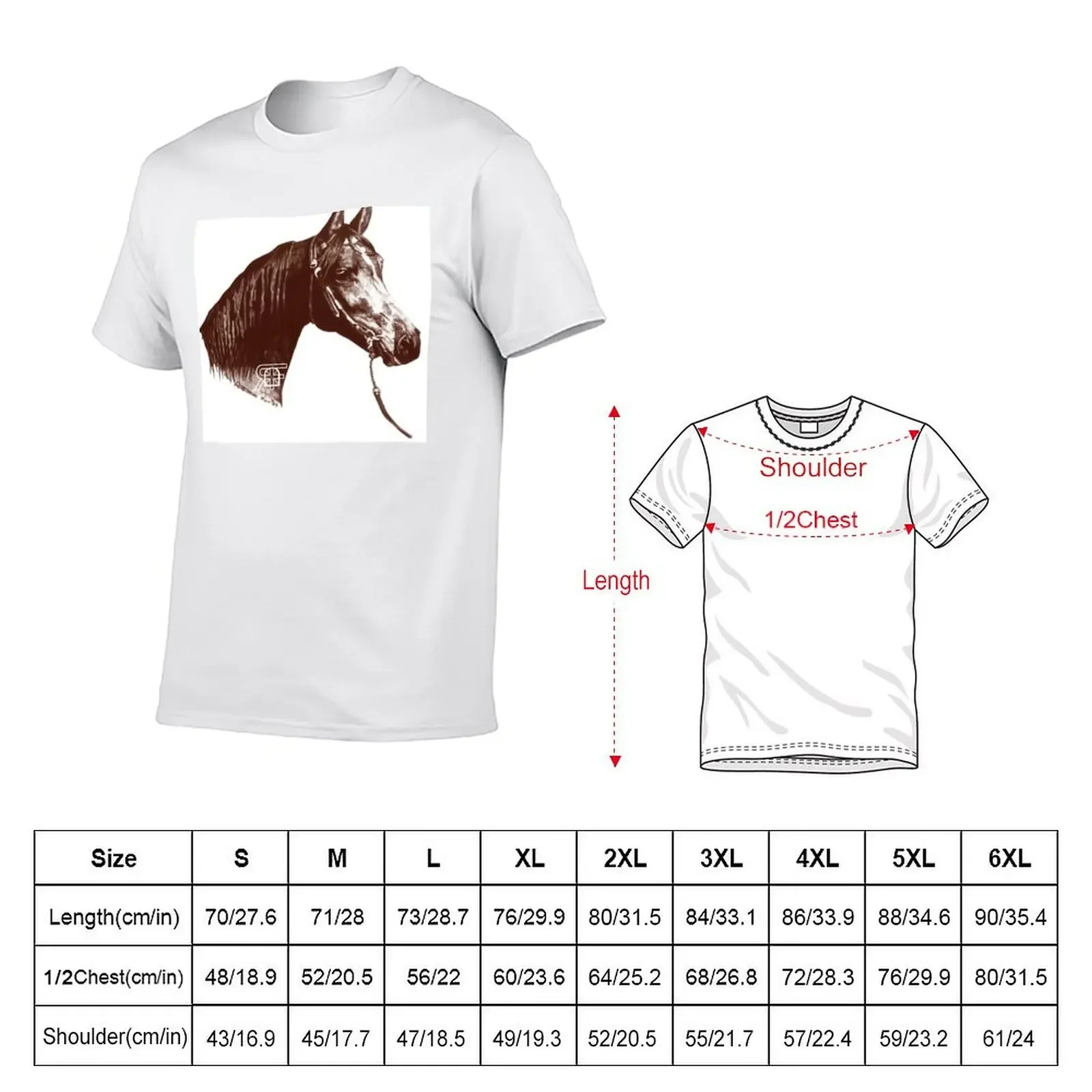 Red Frontier Arabian Horse Drawing 1985 T-Shirt oversized graphic tee plus size clothes vintage clothes mens funny t shirts