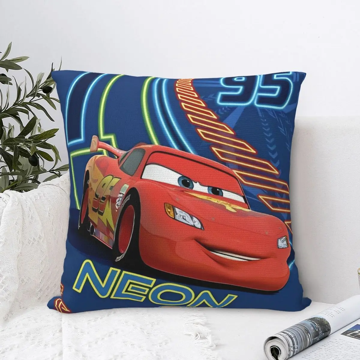 

Cars Lightning McQueen Pillow Case Kawaii Pillow Cover Soft Graphic Cushion Cover Pillowcases For Chair Sofa Home Decoration