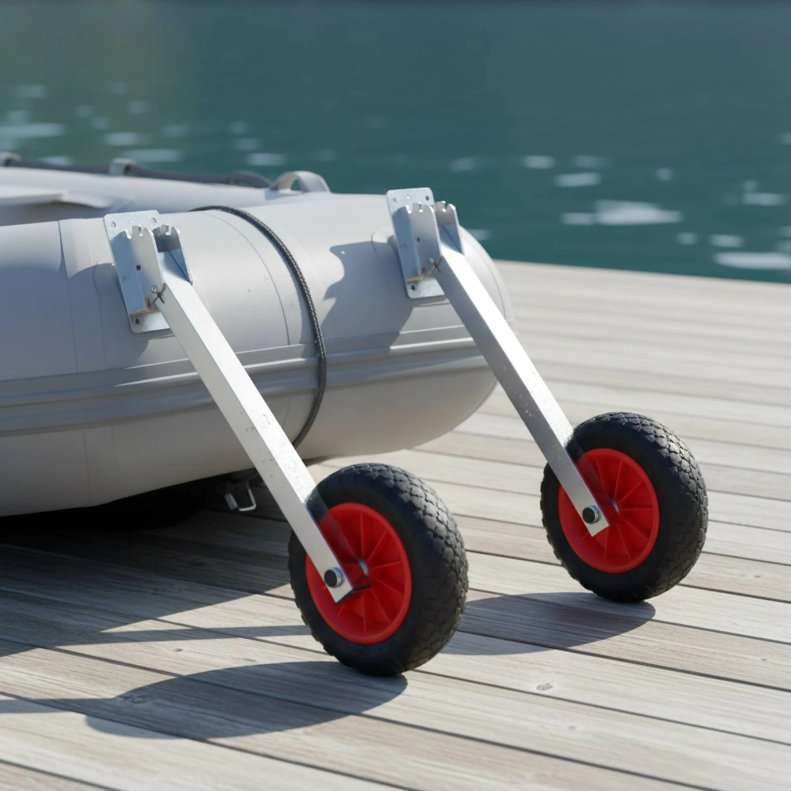 Aluminum Transom Wheel Heavy Duty Inflatable Boat Transom Wheels Inflatable Boat Wheel Easy Install Marine Accessory for Dock