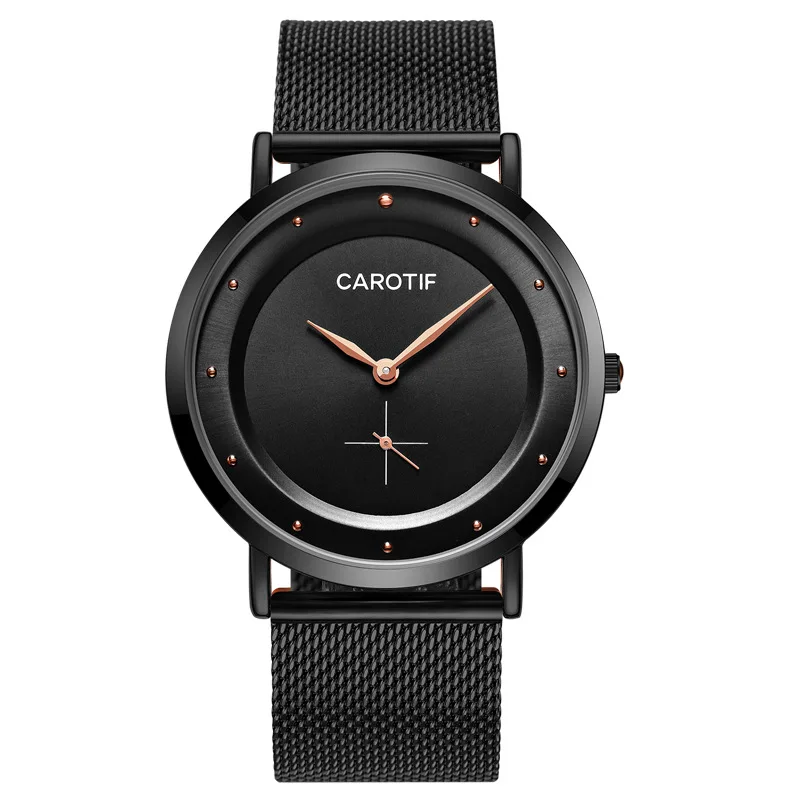 นาฬิกาควอทซ์แบบบางพิเศษนาฬิกาลำลองสำหรับนักธุรกิจศึกษากันน้ำได้แบบตาข่าย