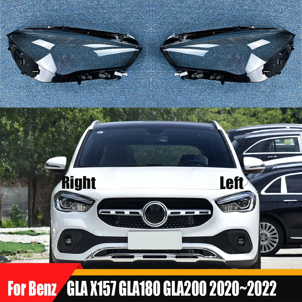 For Benz GLA X157 GLA180 GLA200 2020 2021 2022 Headlamp Cover Transparent Lens Shell Plexiglass Replace Original Lampshade