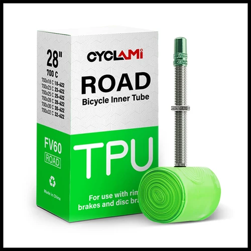 CYCLAMI bicicleta ultraligera TPU tubo interior 700C 700X18 23 25 28 30 32 bicicleta de carretera Material TPU neumático 45mm 60mm de longitud válvula francesa