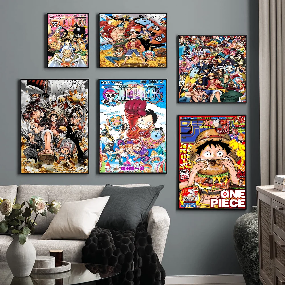 Anime O-One P-Piece Classic Movie Posters Vintage Room Bar Cafe Decor Nordic Home Decor