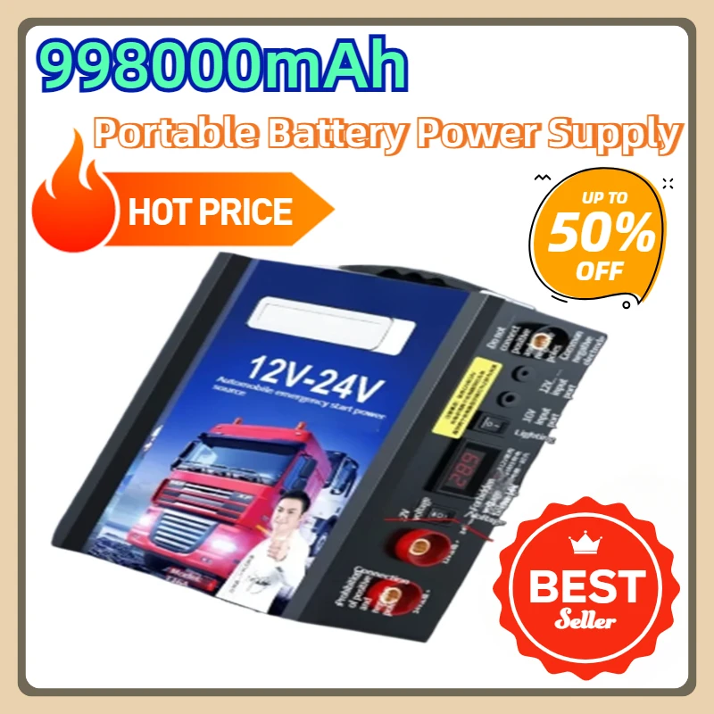 For Automobiles and Trucks Boost Jump Starter Industrial Ve High Power 998000mAh 12V 24V Emergency Portable Battery Power Supply