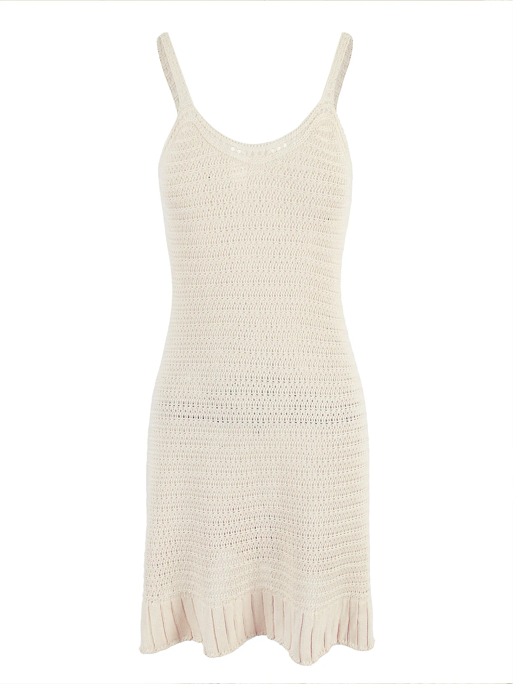 

Sexy Crochet Halter V Neck Chic Ruffle Knit Beach Mini Dress 2025 Women Comfy Swimsuit Cover Up Seaside Holiday Club Dresses K58