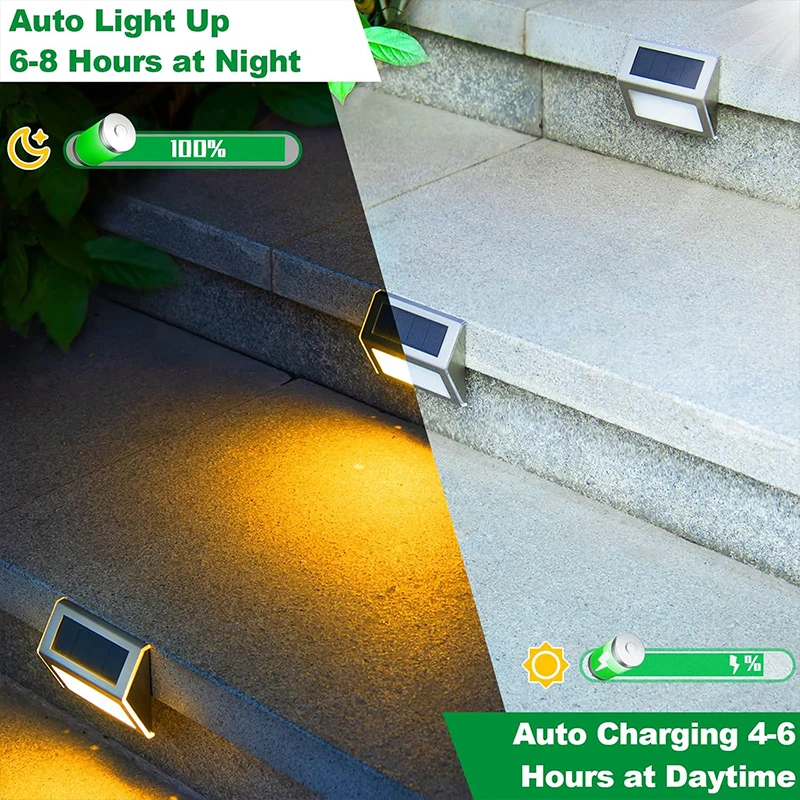 Solar Deck Lights LED Outdoor Waterdichte Fance Decor Trap Solar Lamp voor Tuinmuur Patio