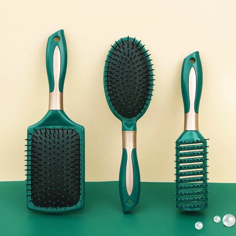 Stock Dark Green Hair Massage Comb Airbag Air Cushion Comb Wet and Dry Hair Straightening Comb