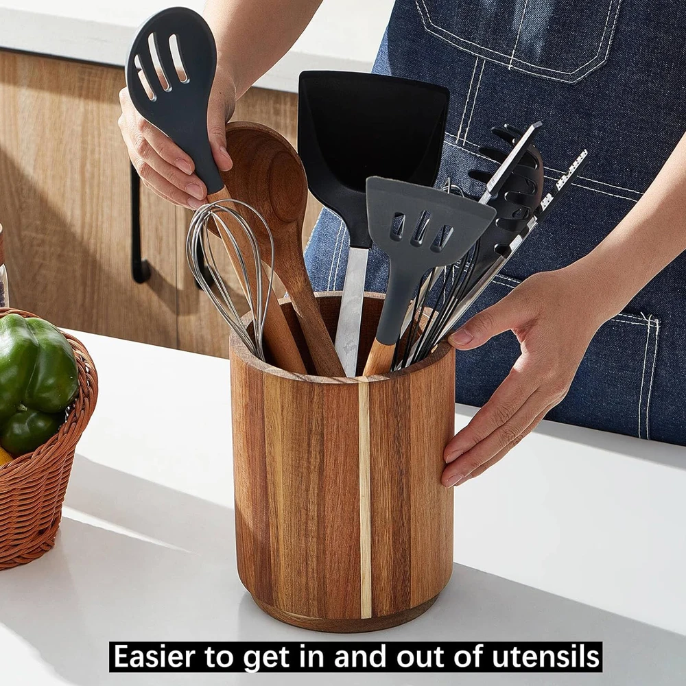 Portautensili in Legno di Acac - Kitchen Utensil Holder recensione e prezzo