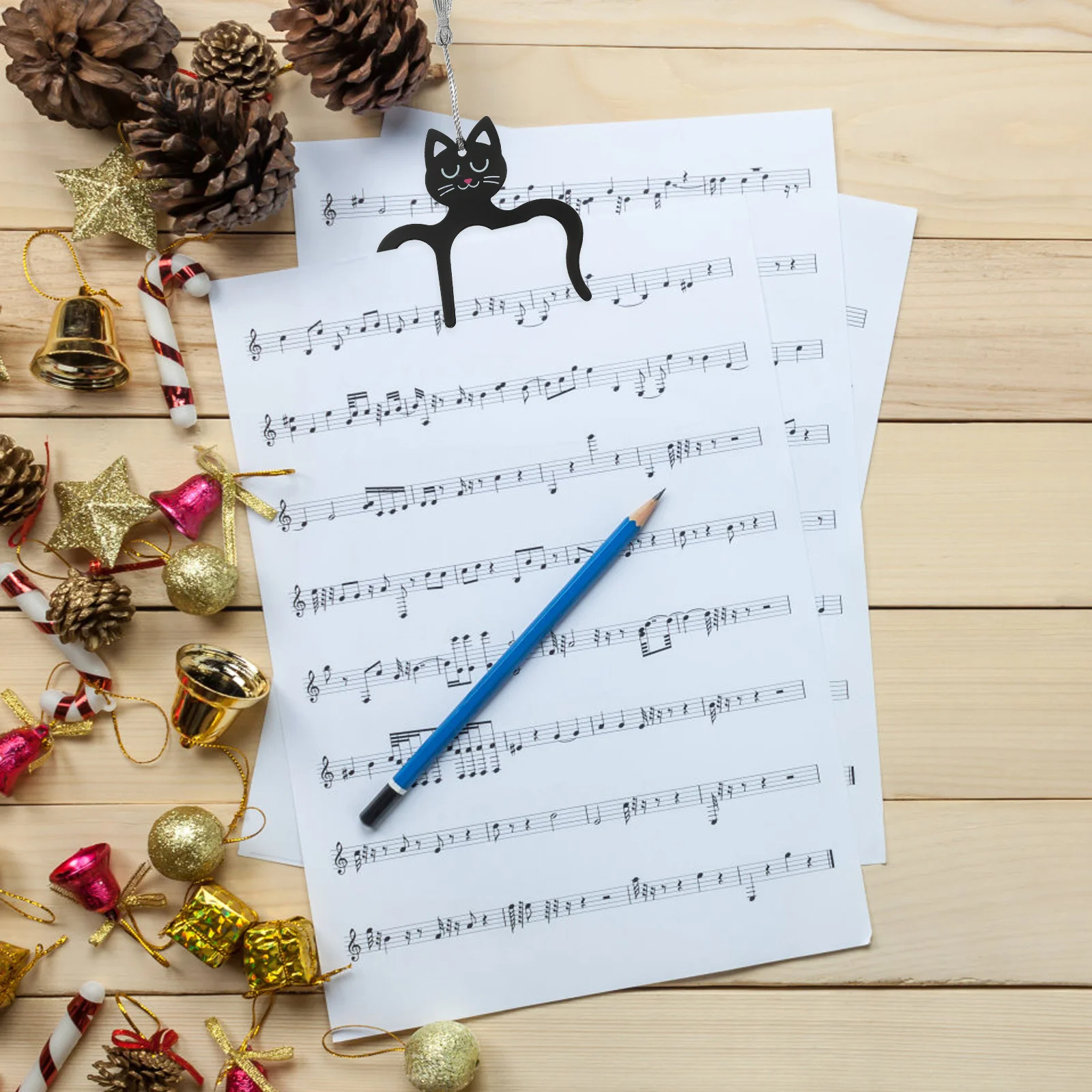

2 Pcs Piano Score Clip Cat Musical Book Note Pattern Bracket Page Holder Steel Clips Accessory for