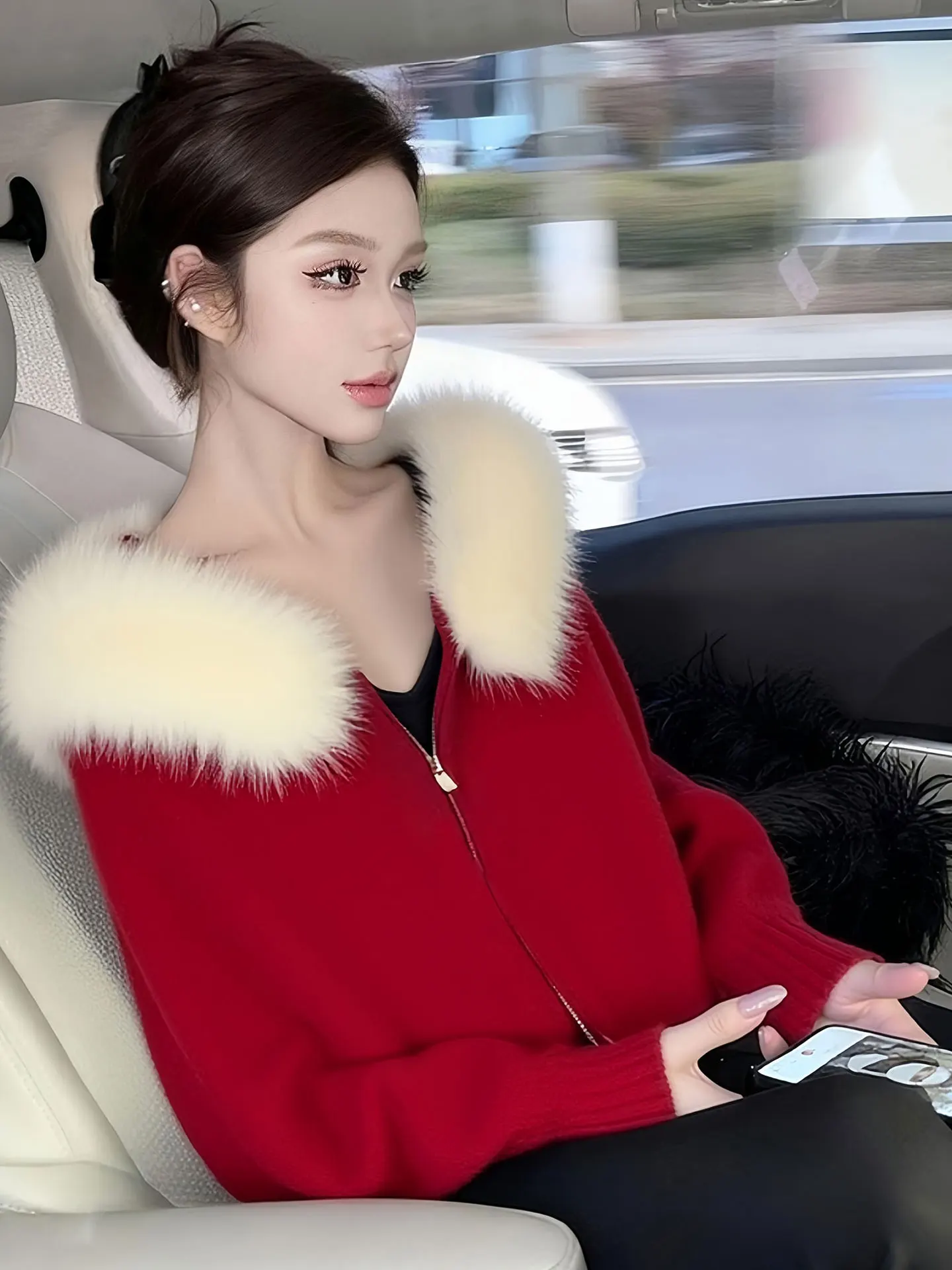 

Красный вязаный кардиган Cisas с капюшоном и длинными рукавами для женщин: модная зимняя верхняя одежда для повседневной носки и поездок на работу