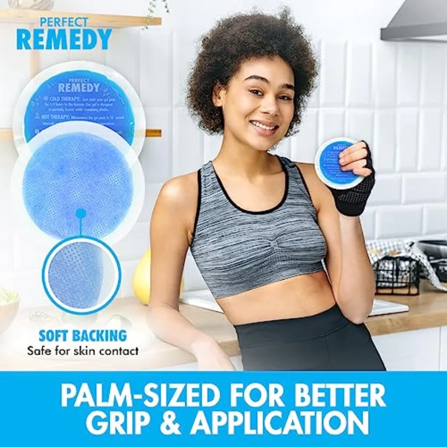Round Gel Ice Pack, Hot and Cold Compress Reusable Injury Ice Pack Aid for Pain condition, Soothing Soft Gel for Soreness and M