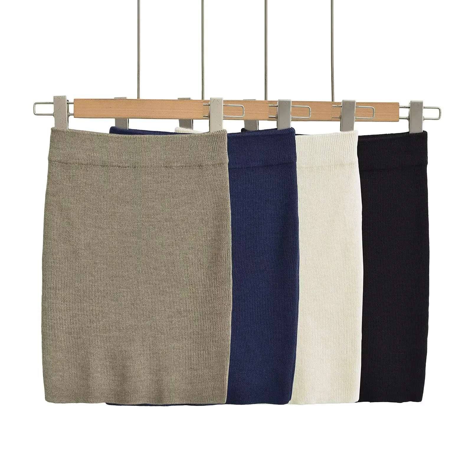 

Elastic ort Knitted Wrap Skirt Women's Bloggers Sle Early Autumn Youthful Faux Leather Bodycon Skirt Ci Commute