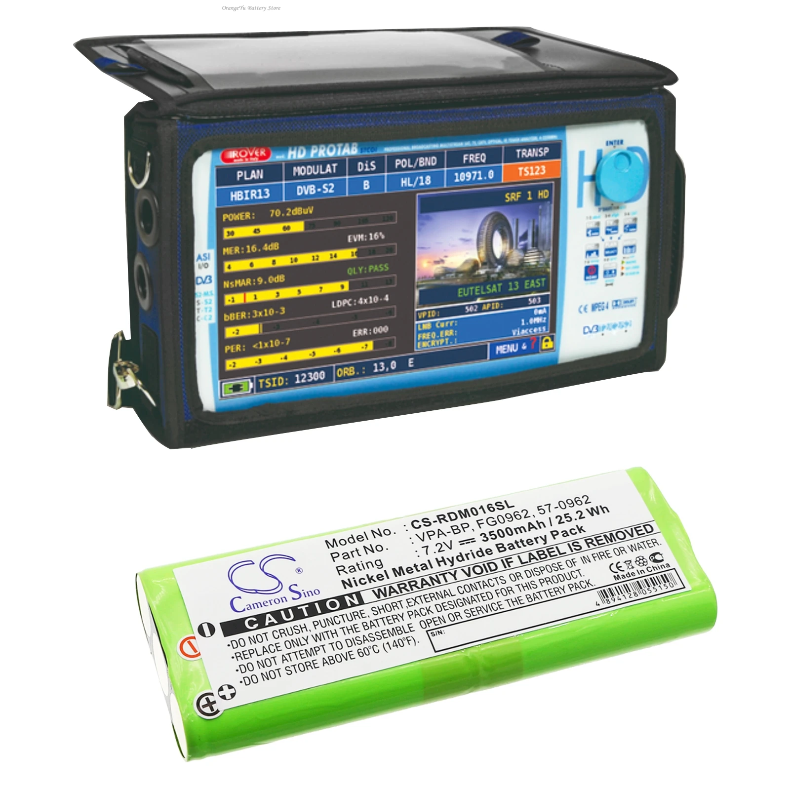 

Сменный перезаряжаемый аккумулятор Cameron Sino 7.2V 3500mAh для Rover Instruments ST-4, DM16C, DM16Q, Omnia 7/8/9/10, DM16, Mos 4