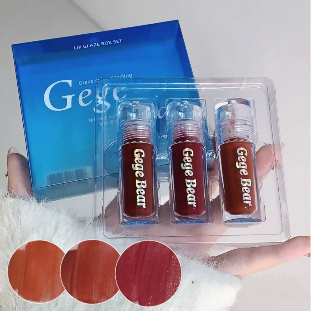 3 pz/set antiaderente Cup Water Light Lip Gloss idratare il trucco delle labbra dello specchio del rossetto naturale