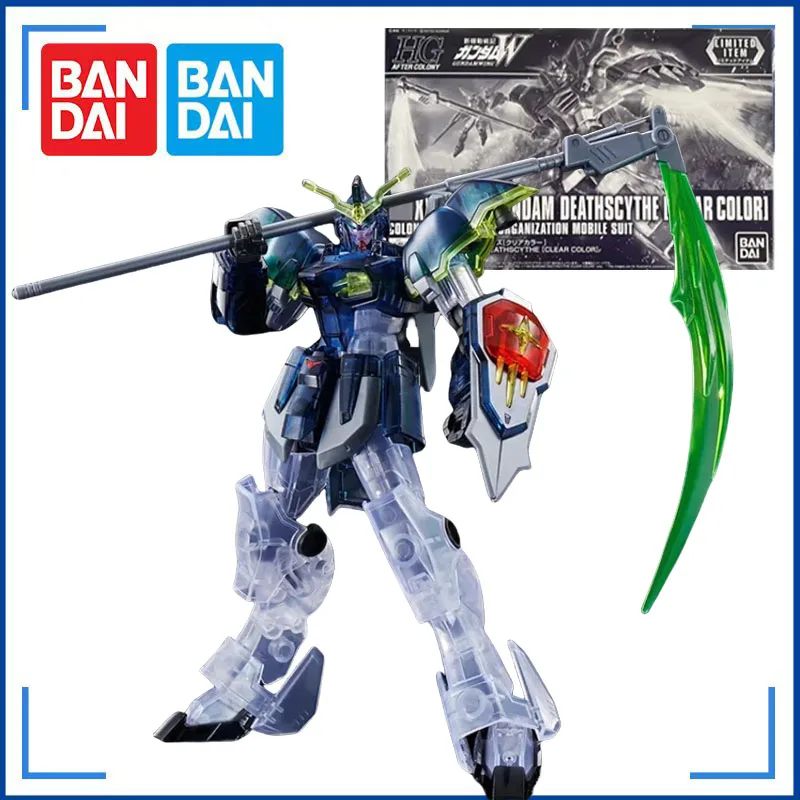 Bandai Original Gundam Model Kit Anime Figure HG XXXG-01D DEATHSGYTHE CLEAR COLOR Action Figures Toys Gifts for Children