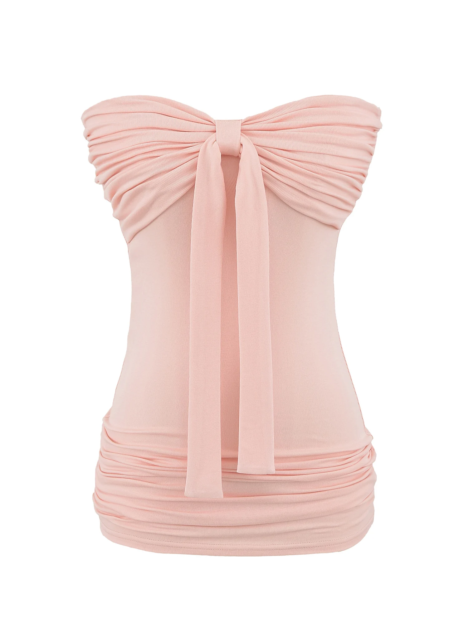 ชุดกระโปรงรัดเอวโชว์สัดส่วน ดีไซน์เซ็กซี่  แบบผูกโบว์  โชว์ไหล่  รุ่น Pure Desire Spicy Girl