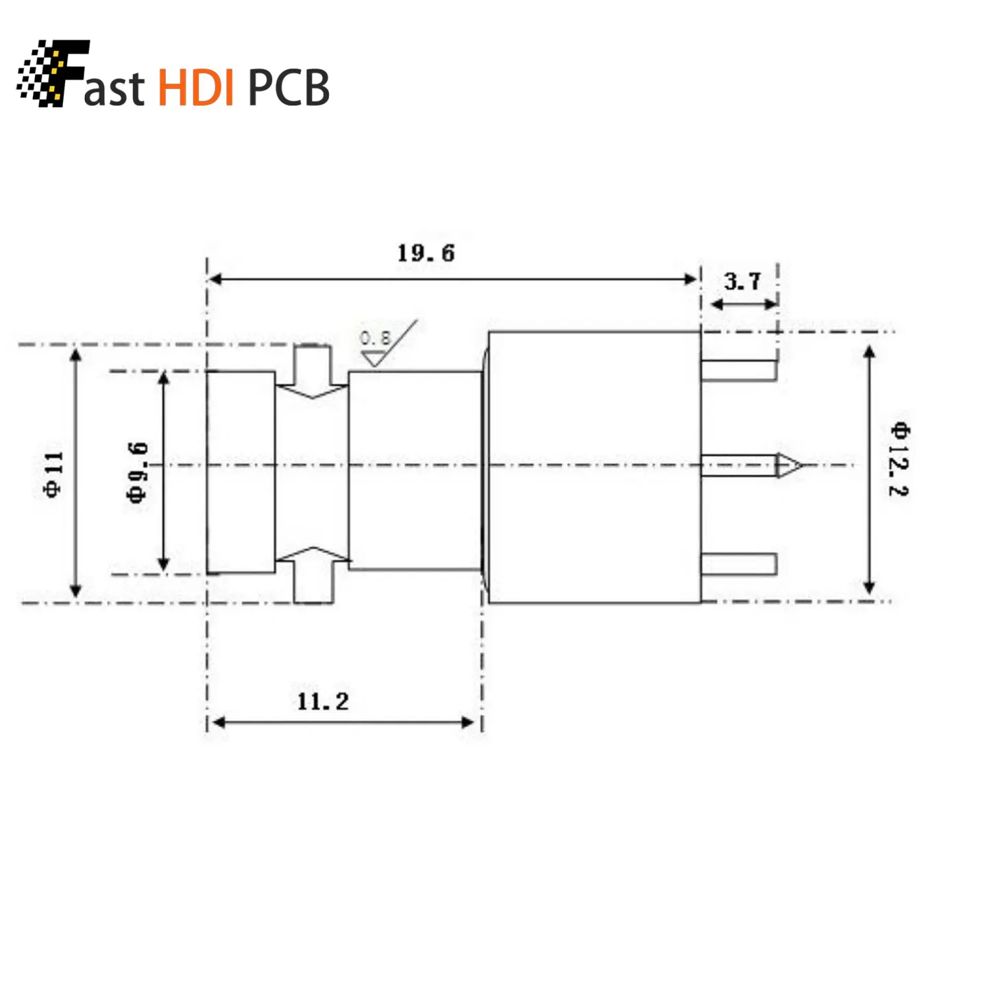 BNC Female PCB Mount Connector BNC-KE 50 Ohm Vertical 4 Pin Jack Solder Type for CCTV RF Circuit Antenna PCB Board