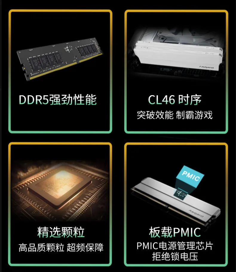 32 GB (16 GB x 2) Set DDR5 Desktop-Computer-Speicherstick Hella Titan Silber für D5