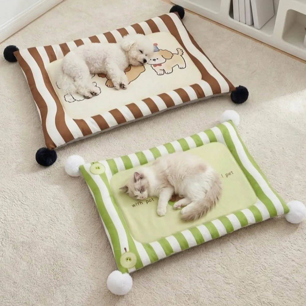 

Износостойкий охлаждающий коврик для животных с двусторонним рисунком, удобная моющаяся лежанка для питомцев, всесезонный коврик для животных