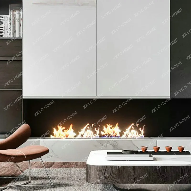 L  Smart alcohol fireplace, real fire embedded decorative villa electric heater, living room home background wall