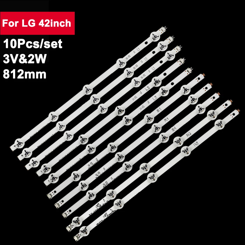 

10pcs L+R:812mm Led Backlight Strip For LIG 42inch LIG 42 V14 Slim DRT Rev0.3 6916L 1807A 6916L-1807A 1808A 1809