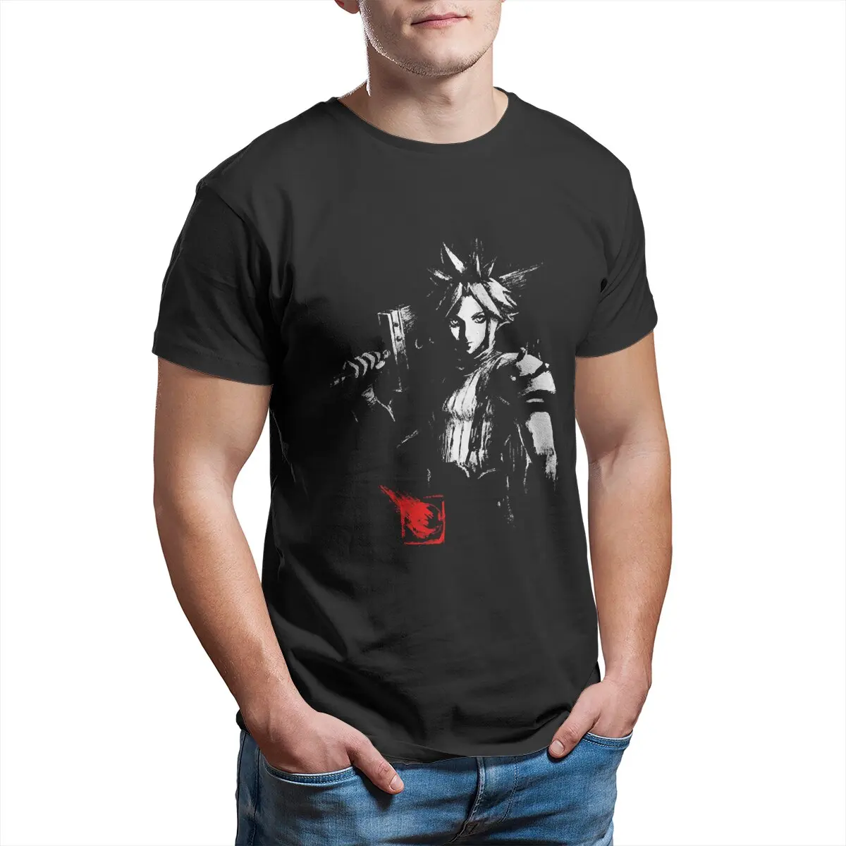 

1st Class SOLDIER ink Final Fantasy Cloud Strife Video Game Final fantasy 7 ff7,ffvii video gameT-shirts for men Plus size tee