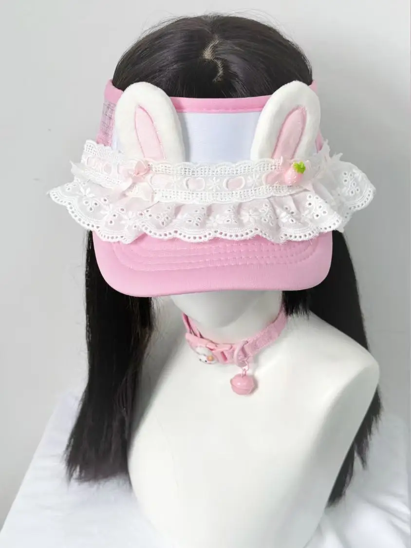 Mädchenhüte im süßen Stil: Kawaii-Katzenohren-Hüte, offene Sonnenhüte, Subkultur-Hüte, niedliche Lolita- und Y2K-Modekappen, Sommer-Sonnenhüte