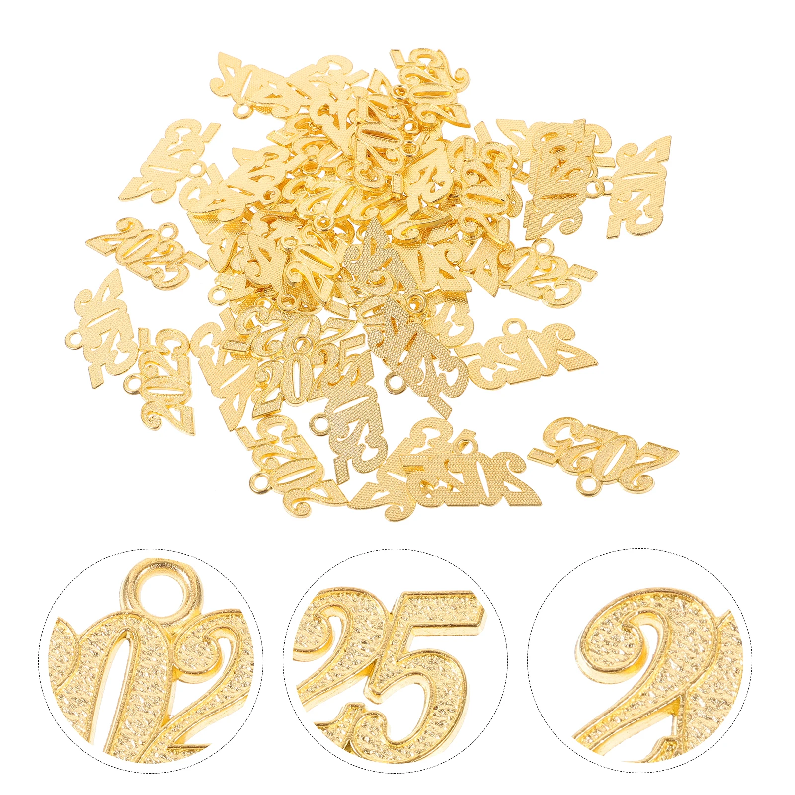 

50pcs 2025 Grad Cap Diy Pendant Metal Number Charms Jewelry Accessories Bracelet Keychain Hanging Ornaments Diy Earrings Charms