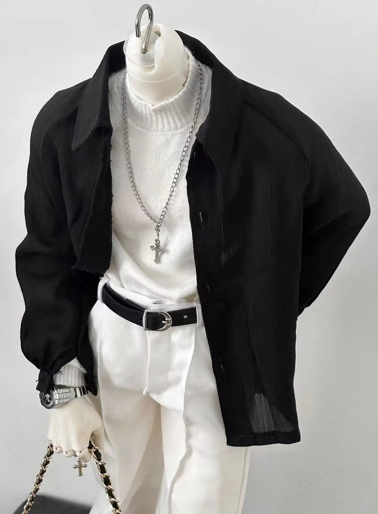 D09-P762 giocattolo fatto a mano per bambini 1/4 1/3 zio 68 ID75 yc77 BJD/SD vestiti per bambole in chiffon camicia leggermente traslucida 1 pz