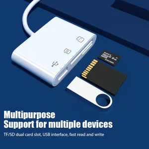 Typ C für Hub -USB -Adapter, Speicherkartenleser, USB -Konverter, TF- und SD -Telefonkonverter, MacBook, Huawei, Samsung, Xiaomi, 3 in 1 6 Hauptverkaufsleser SD iPhone -Karte - №1