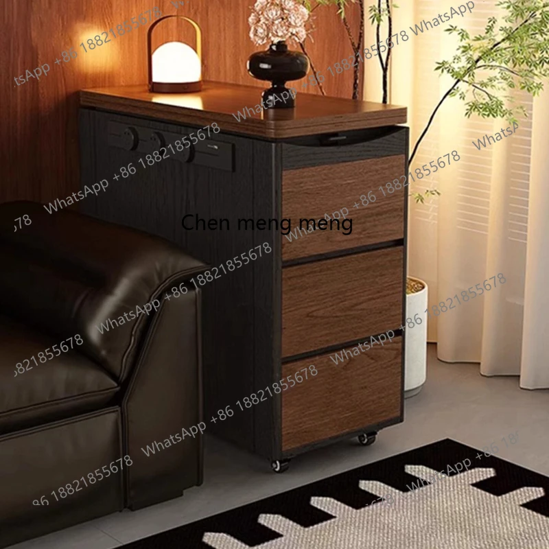 

Medieval style individually removable island dining table household mini liftable folding side cabinet