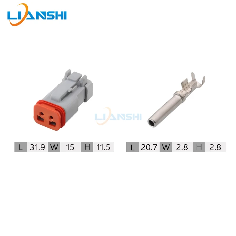 DJ7022H-1.5-21 2Pin Waterproof Connector Female Socket with Terminals for Car LED Light Fog Lamp Harness Plug