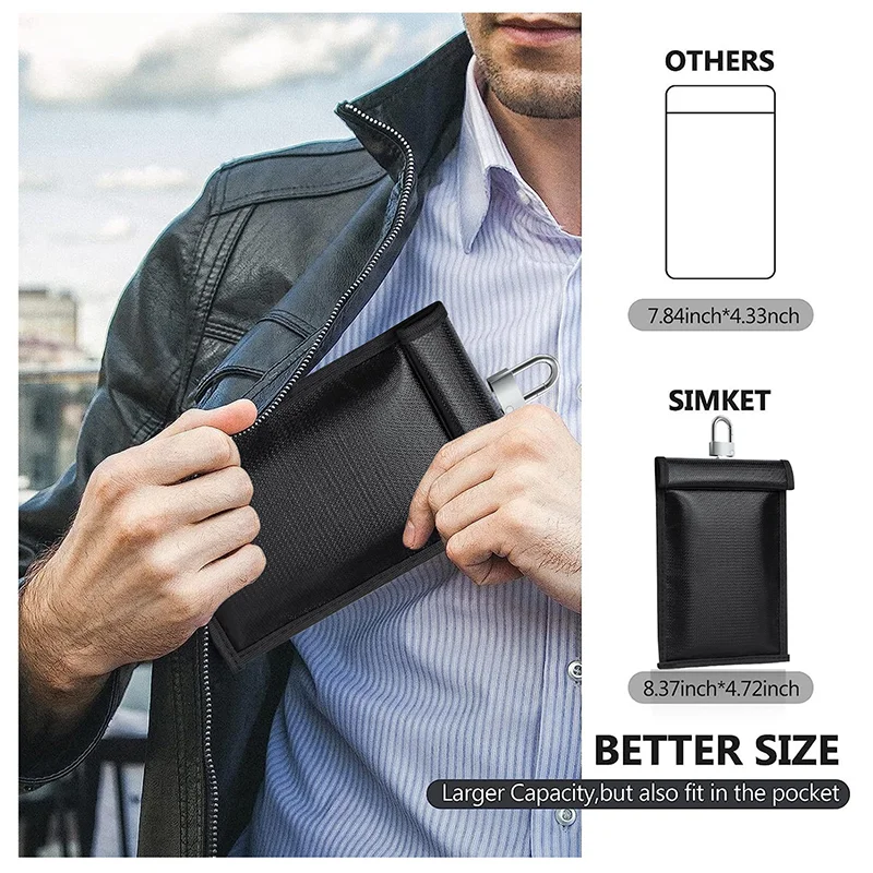 NewRFID Signal Blocking Shielding Pouch Car Key Araday Bag Cell Phone Blocker RFID Signal Blocking Shielding Pouch Case