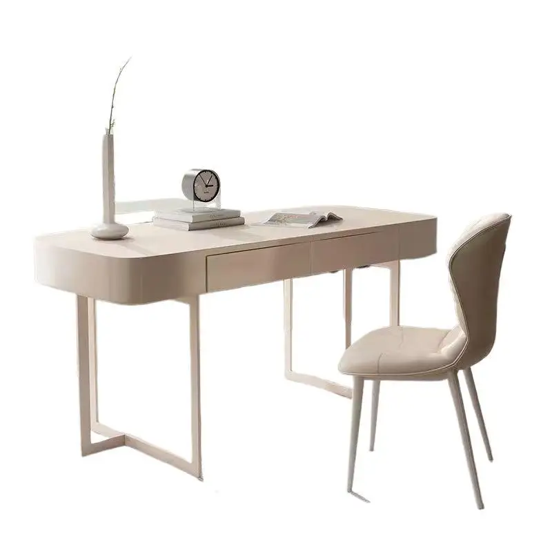 

Cream wind solid wood study desk, dresser integrated table, small apartment computer desk, bedroom modern light luxury desk