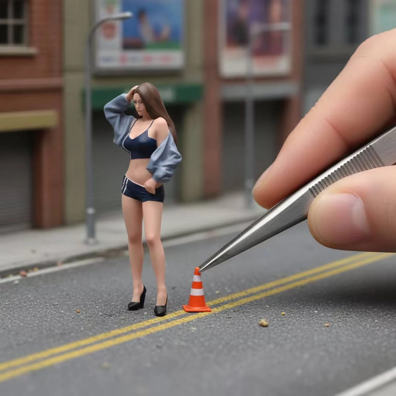 Miniature Female Figurine Detailed Hand-Painted Model Figure Female Figure Standing Lady Figurine Realistic for Collectors