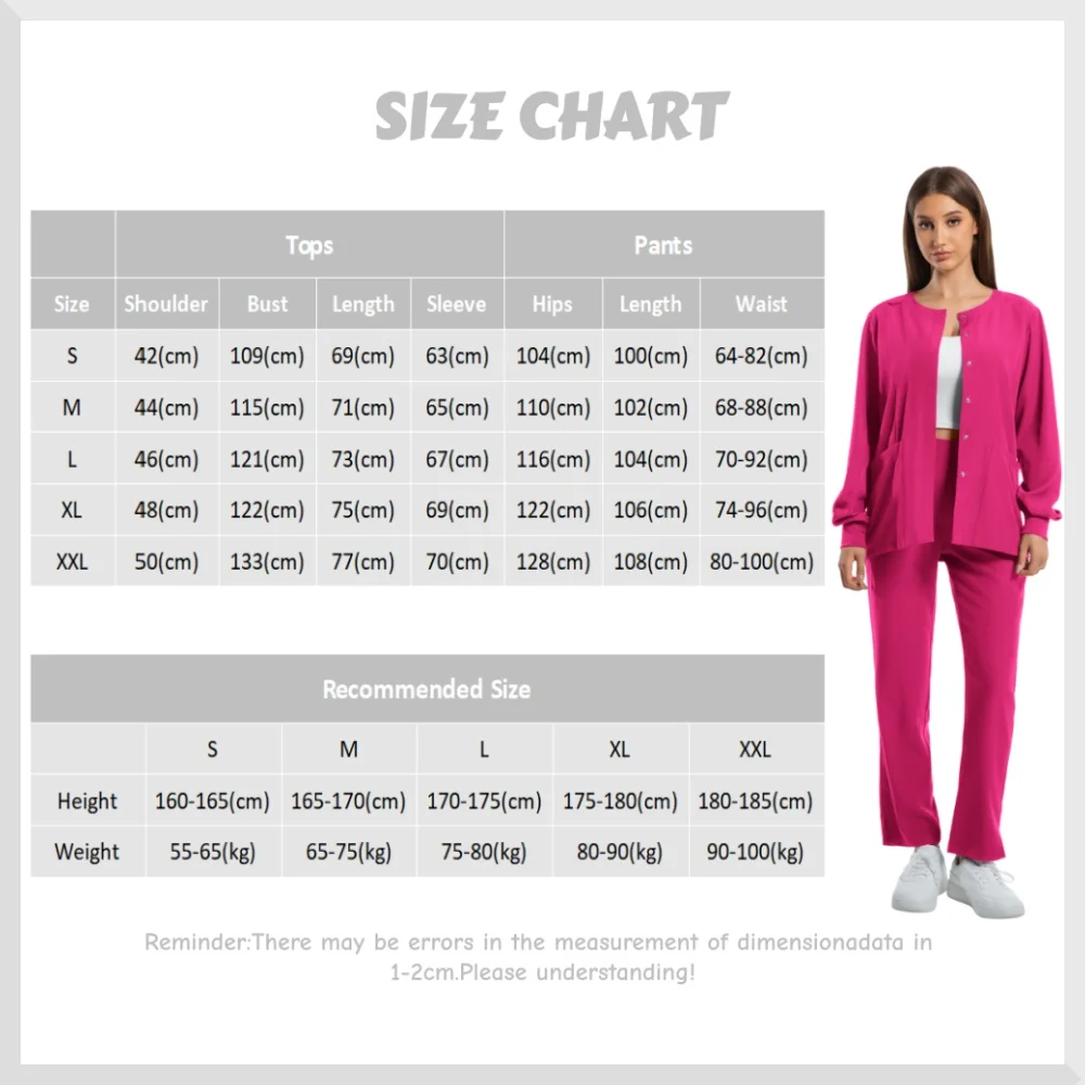ملابس العمل الطبية زي غرفة العمليات بأكمام طويلة للجنسين مختبر فرك الإناث الممرضات غسل اليد دعوى مجموعة للصيدلة