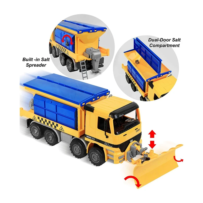 Friction Powered Snow Removal Plow Truck Construction Toy,Inertia Repair Car Toy, Engineering Vehicle,Toys For Children 2-6 Year