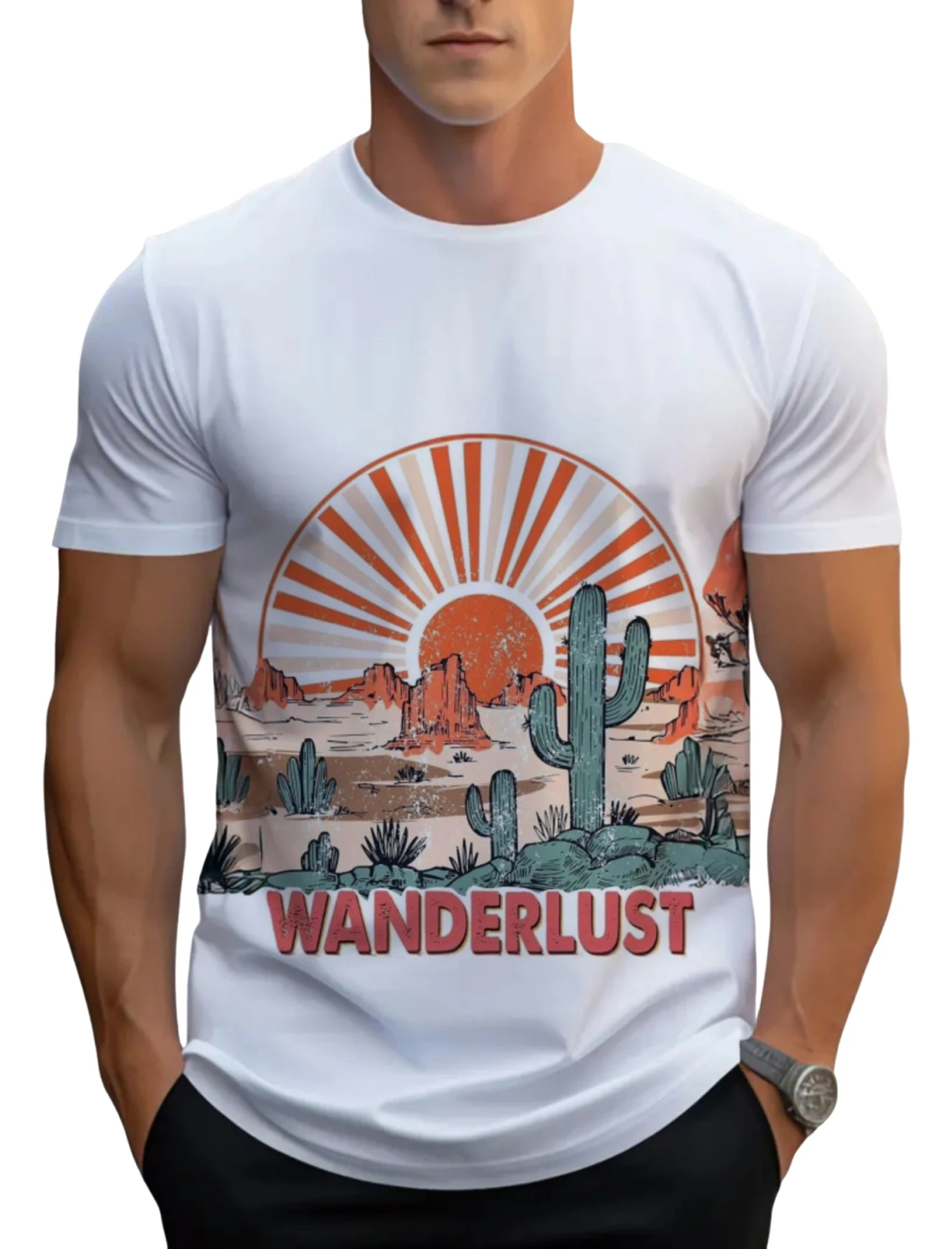 

Men's Cat Graph Print Short Sleeve Crew Neck T-Shirt Soft, Breathable, Lightweight, Relaxed Fit Tee For Travel, Beach Trips